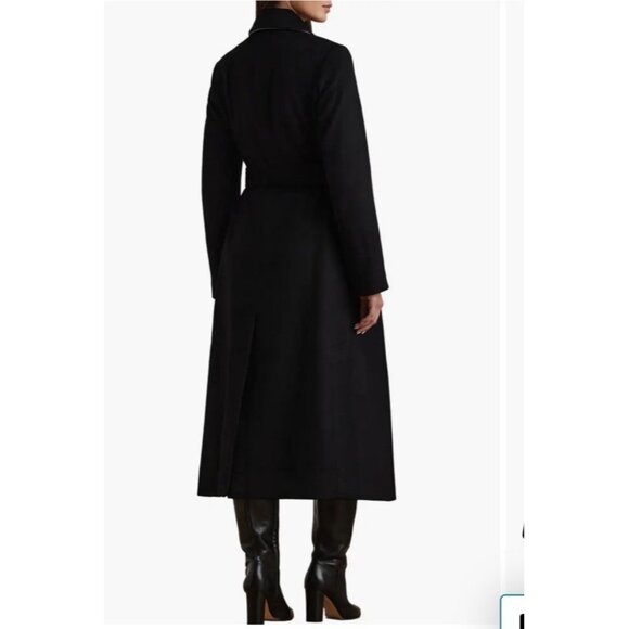 Lauren Ralph Lauren Womens 10 Black Double Breasted Belted Trench Coat NWT $360 - Picture 3 of 8